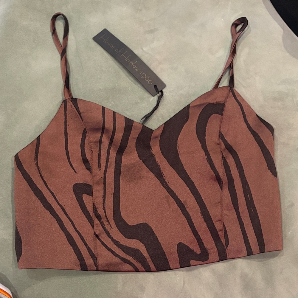 House of Harlow 1960 Zebra Print Crop Top